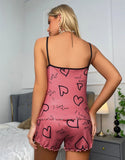 Sexy pajama Set for Women Print Sling Vest Top and Shorts Loungewear 2-Piece Suit Sleepwear Girls Nightwear Home Clothes Summer
