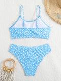 2025 Strappy Bikini High Waist Swimsuit Women Sexy Printed Swimwear Female Bathers Swimming Bathing Swimming Swim Suit Beachwear