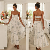 Foridol Strapless Yellow White Summer Dress for Women Elegant Holiday Beach Boho Maxi Long Sundress Backless Sexy Party Vestidos