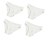 4Pcs/Set Cotton Panties For Women Low Rise Underwear Breathable Briefs Solid Color Sports Underpants Female Lingerie