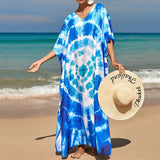 2026 New Colorful Kaftan Tunic Beach Dress Beach Wear Beachwear Beach Cover Up Cover-upsLoose Maxi Dress Female Women V4428
