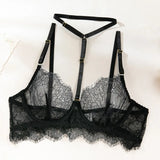 Toucheart Sexy Lingerie Suit Female Sexy See-through Lace Halter Bra Set  Adjustable Leg Ring Set for Women Sexy Underwear New