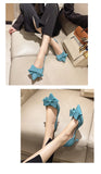 2026 New Thin Heels Pumps Women Blue Elegant Slip-On Party Shoes Woman Summer Pointed Toe Solid Color High Heels Shoes