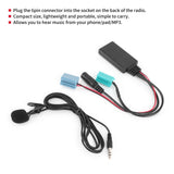 6Pin   Cable Car Stereo AUX‑IN Adapter with Microphone Fit for Clio/Espace/Megane