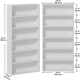 IRONCK Set of 2 Floor Standing 6 Tier Sturdy Bookcases
