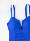 2026 Cut Out Ruched Front Swimsuit One Piece Swimwear Women Sexy Bathers Bathing Swimming Swim Suit Female Beachwear XXL