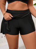 2026 Black High Waist Swimsuit Large Plus Big Size Beach Skirt & Pocket Swimwear Women Solid Bathing Swimming Swim Suit Female