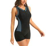 2026 Zipper Sleeveless Slim Swimsuit Women One Piece Swimwear Female Rush Guard Bathing Swimming Swim Surf Suit Beachwear XXL