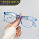 6pcs Fashion Oval Reading Glasses Colorful Chic Presbyopic Glasses For Women Men 1.0 To +4.0