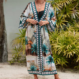 13 Colors Printed With Belt Crochet Knitted Tunic Beach Cover Up Cover-ups Beach Dress Beach Wear Beachwear Female Women K7201