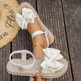 Flat Sandals Fashion Beach Slippers Outdoor Bow Tie Flat Shoes Home Women Anti-slip Trend Sandals Lightweight Sandals