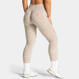 Leopard Print Color Block Yoga Pants, High Waist Stretch Workout Leggings for Women, Casual Sports Activewear