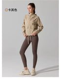 Outdoor Windproof Mountaineering Jacket Women Fashion Lightweight Sun Protection Sports Hooded Top Casual Loose Hiking Yoga Suit