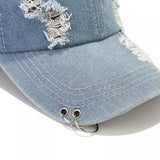Men Women Denim Baseball Cap Stylish Solid Color Adjustable Hats for Travel Daily Wear Summer Sun Hats