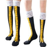 1/2 Pairs Women Knee High Socks Trendy Cartoon Funny Chicken Claw Socks Fitness Sports Casual Slim Leg Long Tube Socks Women