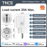 TNCE TUYA EU Plug wifi or zigbee3.0 Smart Socket 16/20A Power Monitor Timing Function Voice Control Works With Alexa Google Home