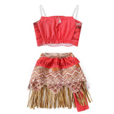 Moana Princess Costume Two Piece Vaiana Dress for Girls