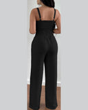 Women's Two Piece Sets Fashion Print Halter V-Neck Short Tank Suit Tops Long Pants Matching Set Summer Casual Female Slim Pants