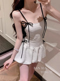 French style high-end camisole one-piece swimsuit for women, new popular item, high-end belly covering and slimming swimsuit