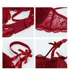 Women's Bras Sexy Lace Half Cup Push Up French Style Lingerie Solid Soft Deep V Top Breathable Comfortable Closure Thin Bralette