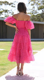 Foridol Off Shoulder Summer Spring Midi Dresses Women Casual Puff Sleeve A-line Beach Vestidos Yellow Beach Party New in Dress