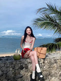 Summer New Pure Desire Style Spicy Girl Shoulder Strap Vest Women's Slim and Versatile Beach Resort Swimsuit