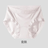 Women's underwear lace mid-waist seamless extended crotch large size briefs modal