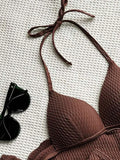 With Skirt Wrinkled Bra Cup Bikini Female Swimsuit Women Swimwear Three-pieces Bikini Set Push Up Bathing Suit Swim Beachwear