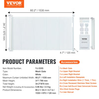VEVOR Retractable Baby Gate Tall Mesh Baby Gate Extends up to  Wide Retractable Gate for Kids or Pets Retractable Dog Gates
