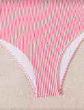 2026 Strappy Swimsuit One Piece Sexy Striped Ruffle Swimwear Women Bathers Bathing Swimming Swim Suit Padded Beachwear Summer