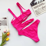 DEKA One Shoulder Swimsuit Women Swimwear Sexy Bikinis Female Biquini Hollowen Swim Suits Cut Out Bodysuit Bathingsuit Beachwear