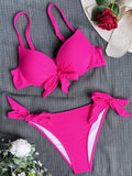 Sexy Knotted Underwired Bra Cup Bikini Women Swimsuit Female Swimwear Two-pieces Bikini Set Push Up Bikinis Bathing Suit Swim