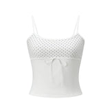 Women's Summer Tank Tops Casual Stylish Dots Print Sleeveless Square Neck Slim Fit Camisole Tops Spaghetti Strap Vest