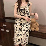 Summer Ladies Nightgown Halter Nightgown Women Summer Vest with Bra Pads Can Be Worn Outside Home Wear