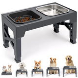 Non Slip Elevated Slow Feeder Dog Bowls With Foldable Stand