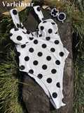 2026 Sexy Polka Dot U Neck Women Swimwear One Piece Swimsuit Female High Leg Cut Monokini Padded Bather Bathing Suit Swim V8273