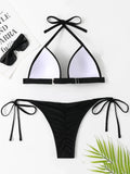 Sexy Halter Push Up Bra Cup Bikini 2025 Women Swimsuit Female Swimwear Two Pieces Bikini set Brazilian Bathing Suit Swim Beach
