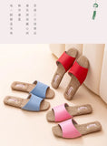 2026 New Breathable Linen Slippers For Women Men Spring Summer House Shoes Soft PU Leather Anti-slip Couples Home Floor Slides