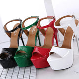 Women's High-Heeled Sandals 15cm Super High Heels Thin Heels Waterproof Platform One-Button Strap Sexy Women's Shoes 2026
