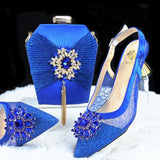 Doershow High Quality African Style Ladies Shoes And Bags Set Latest coffee Italian Shoes And Bag Set For Party  HGH1-14
