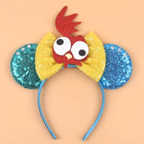 2025 New Style Mickey Minnie Ear Headband Sequin Bows Girl Adult Kids Halloween Party Cosplay Hair Accessories Princess Hairband