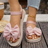 Flat Sandals Fashion Beach Slippers Outdoor Bow Tie Flat Shoes Home Women Anti-slip Trend Sandals Lightweight Sandals
