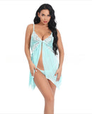 Toucheart Sexy Lingerie Set Women's Lace Nightgown Mesh See-through Suspender Dress Lace Patchwork Sexy Ultra Thin Pajama Set