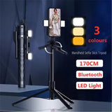 Roreta K28 Long Wireless Selfie Stick Tripod Stand Foldable Monopod With Remote shutter For Smartphones TIKTOK Shooting Live
