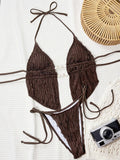 S - XL Wrinkled Tankini Halter Micro Bikini Women Swimwear Female Swimsuit Two-pieces Bikini Set High Cut Bathing Suit Swim Lady