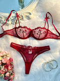 Sexy Lingerie Romantic Fancy Eroticу Set Woman 2 Pieces Transparent Women Underwear Embroidery Cute Beautiful Bra And Panty Sets