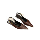 Summer Pointed Toe Women Sandals Fashion Singbacks Mules Shoes Ladies Elegant Low Heel Stripper Party Sandalias 2025