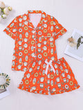 Women's Sleepwear Summer Dopamine Style Pajama Set Loungewear Ladies Pajamas Comfortable Casual Lapel Pajamas Shorts Set