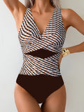 Sexy White Black Patchwork Swimwear Women Deep V Neck Cross Tummy Control One Piece Swimsuit Beach Bathing Suit Monokini 2026