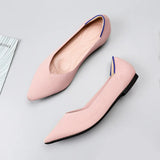 Women's Shoes Mesh Breathable Pointed Toe Flat 2026 Fashion Soft Bottom Knitted Shoes Female Casual Slip on Footwear Loafers